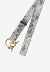PINKO Love Birds Buckle Belt in Python Print Leather Beige 100125A35XH8RQ_f6bb0751-ac58-4b28-9d7e-8df1d23924f3