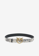 PINKO Love Birds Buckle Belt in Python Print Leather Beige 100125A35XH8RQ_f6bb0751-ac58-4b28-9d7e-8df1d23924f3
