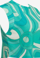 Marmo Print Cropped Top