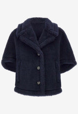 Max Mara Acorvinolny Short Teddy Coat Blue 2614731181600MXACORV_005