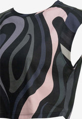 Marmo Print Cropped Top