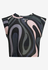 Marmo Print Cropped Top