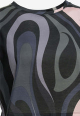 Marmo Print Cropped Top