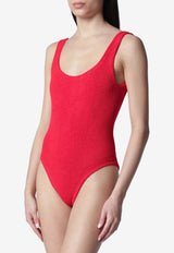 Hunza G Square Crinkled One-Piece Swimsuit Red SQUARENY/S_HUNZA-RE