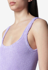 Hunza G Square Crinkled One-Piece Swimsuit Lilac SQUARENY/S_HUNZA-LI