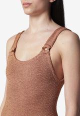 Hunza G Domino Crinkled One-Piece Swimsuit Brown DOMINONY/S_HUNZA-MC