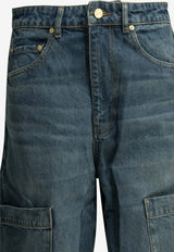Wide-Leg Cargo Jeans
