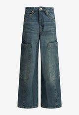 Wide-Leg Cargo Jeans