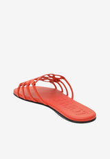 Loewe Petal Anagram Leather Sandals Orange LPEA465X06LE/S_LOEW-4974