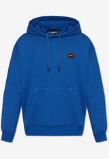 Dolce & Gabbana Logo Plaque Hooded Sweatshirt Royal Blue G9ZU0T G7F2G-BA232
