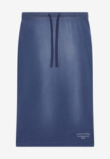 Acne Studios Sprayed Logo Midi Skirt Blue AF0576CO/S_ACNE-885