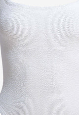 Square-Neck Crinkled One-Piece Swimsuit
