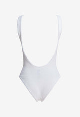 Square-Neck Crinkled One-Piece Swimsuit