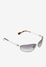 Miu Miu Nocturne Rectangular Sunglasses Gray 0MUA50SMET/S_MIU-ZVN30C