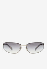Miu Miu Nocturne Rectangular Sunglasses Gray 0MUA50SMET/S_MIU-ZVN30C