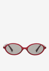 Miu Miu Regard Oval Sunglasses Gray 0MU04ZSPL/S_MIU-21I80Q