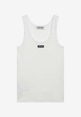 Miu Miu Ribbed Tank Top White MT2205OOO1951/T_MIU-F0009