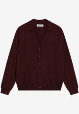 Miu Miu Ribbed Buttoned Cardigan Bordeaux MMF02ZOOO16WJ/T_MIU-F0869