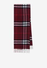 Burberry Cashmere Check Fringed Scarf Maroon 8112639110106/T_BURBE-A1308