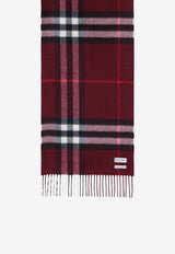 Burberry Cashmere Check Fringed Scarf Maroon 8112639110106/T_BURBE-A1308