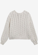 Loewe Cable Knit Anagram Sweater Ecru S616Y14K85CO/S_LOEW-2370