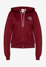 Adidas Originals X Wales Bonner Logo Zip-Up Hooded Sweatshirt Burgundy JM8298 0-CBURGU