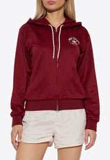 Adidas Originals X Wales Bonner Logo Zip-Up Hooded Sweatshirt Burgundy JM8298 0-CBURGU