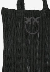 PINKO Medium Raffia Easy Tote Bag Black 106728A39YZ99_a83868fb-a3af-402f-9755-bb0a26b717f7