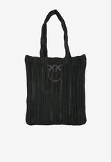 PINKO Medium Raffia Easy Tote Bag Black 106728A39YZ99_a83868fb-a3af-402f-9755-bb0a26b717f7