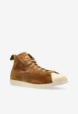 Adidas Originals X Wales Bonner Superstar High-Top Sneakers Brown JR0217 F-SUPCOL WONWHI GOLDMT