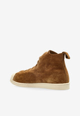 Adidas Originals X Wales Bonner Superstar High-Top Sneakers Brown JR0217 F-SUPCOL WONWHI GOLDMT