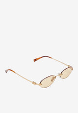 Miu Miu Logo Oval Sunglasses Pink 0MUA54SMET/S_MIU-7OE90X
