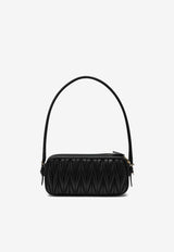 Miu Miu Logo Plaque Quilted Nappa Shoulder Bag Black 5NE024AFPP/S_MIU-F0002