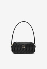Miu Miu Logo Plaque Quilted Nappa Shoulder Bag Black 5NE024AFPP/S_MIU-F0002