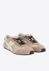 Suede and Leather Low-Top Sneakers