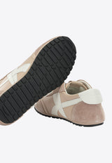 Suede and Leather Low-Top Sneakers