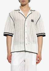 Dolce & Gabbana Embroidered Openwork Short-Sleeve Shirt White GXVD0Z JBCHE-W1001