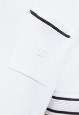 Dolce & Gabbana Embroidered Micro-Pattern Polo T-Shirt White GXZ74Z JBSLU-W0800