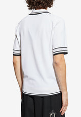 Dolce & Gabbana Embroidered Micro-Pattern Polo T-Shirt White GXZ74Z JBSLU-W0800