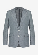 Dolce & Gabbana Single-Breasted Linen Blazer Gray G2QS6T FU4MF-N0701
