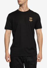 Dolce & Gabbana Logo-Printed Lurex Crown T-Shirt Black G8PV1Z G7WUQ-N0000