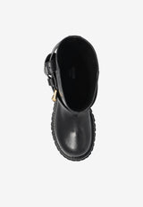 Moschino Belted Leather Ankle Boots Black MA26054G1N MJ5-000
