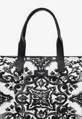 Dolce & Gabbana Majolica-Print Tote Bag Black BM2375 AP613-IZ3TN