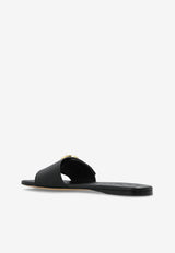 Loewe Pebble Flat Mules in Soft Calfskin Black L815465XB0 0-BLACK
