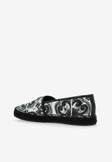 Dolce & Gabbana Majolica Print Espadrilles Monochrome A50730 AD506-IU3TN