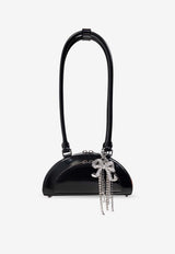 Self-Portrait Curved Charm Shoulder Bag Black PF25-313A-B 0-BLACK