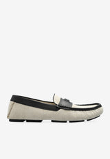 Dolce & Gabbana Logo-Appliqué Fabric & Leather Loafers Beige A50714 A9Q93-8S469