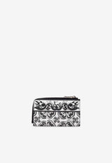 Dolce & Gabbana Majolica-Print Leather Card Case White BP3274 AN719-IU3TN