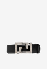 Versace Greca Buckle Leather Belt Black 1013861 DVTP1-1B00E