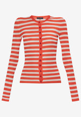 Dolce & Gabbana Red & Striped Viscose Cardigan Red FXVC6Z JAIRR-W8266